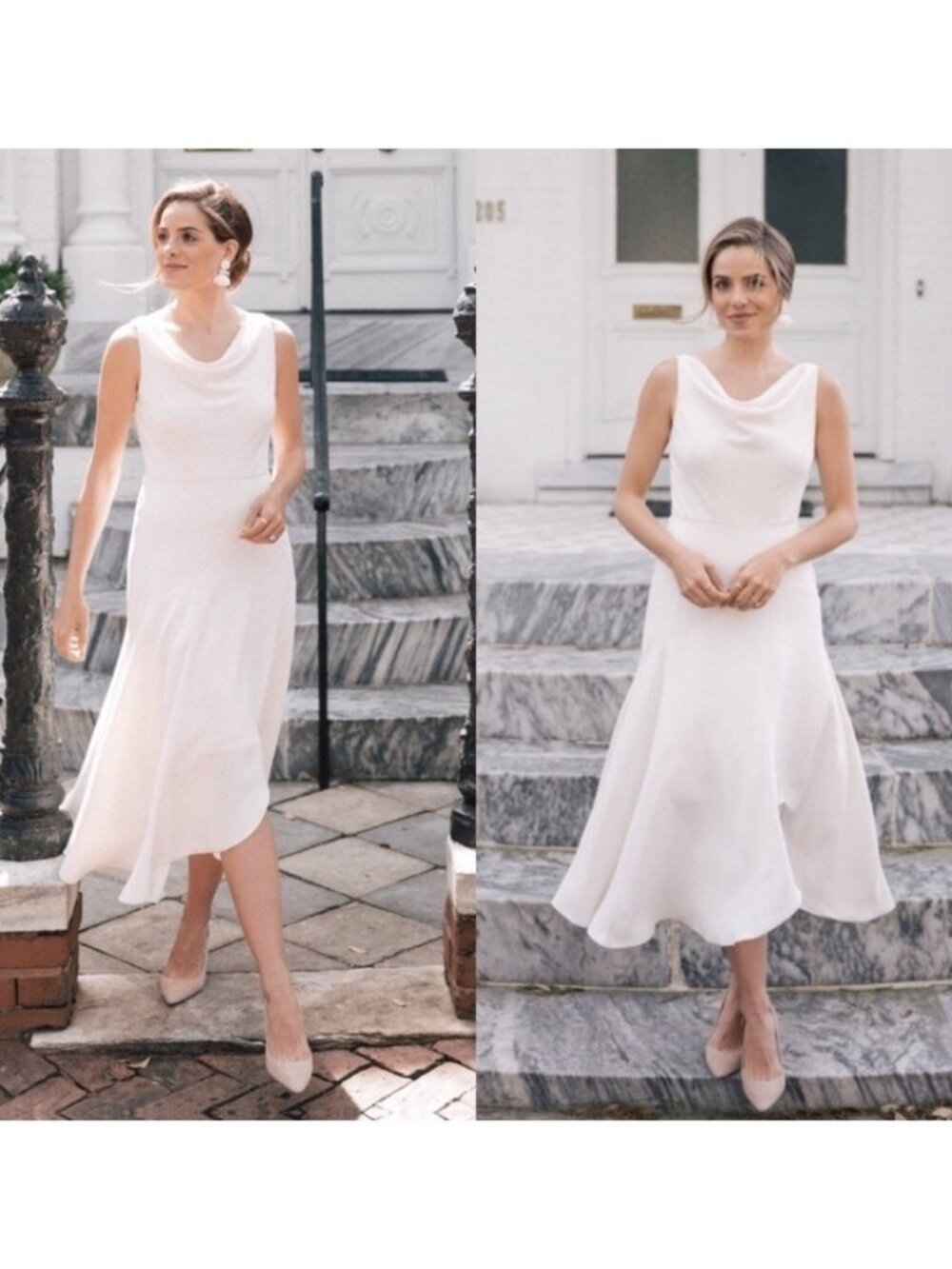 GAL MEETS GLAM Women’s Juliet Ruffled Hi Low Dress Ivory Size 6